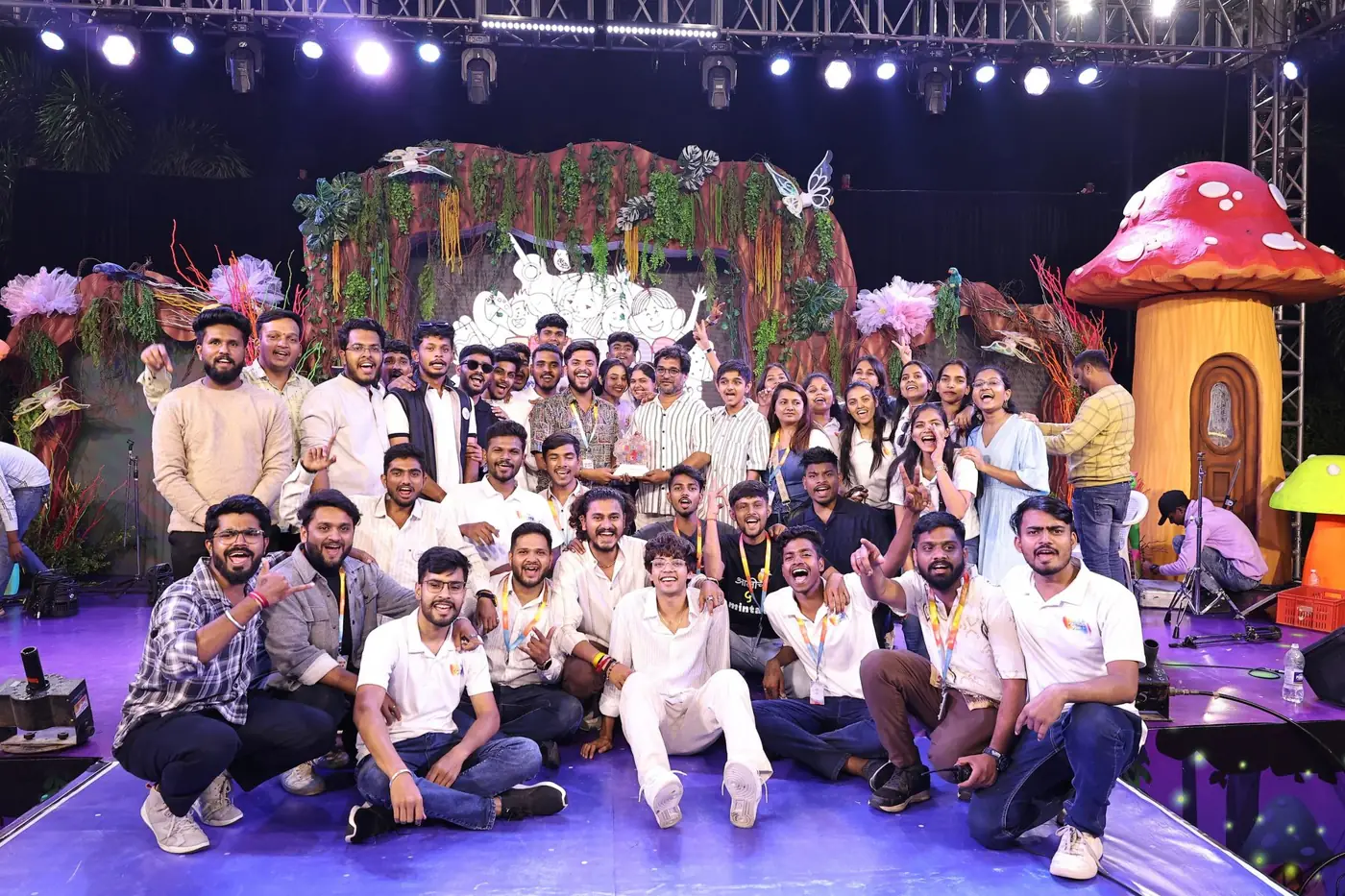 TNP team with the crowd on a festival stage